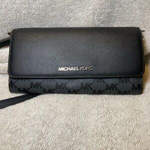 Michael Kors Black Leather Crossbody Bag